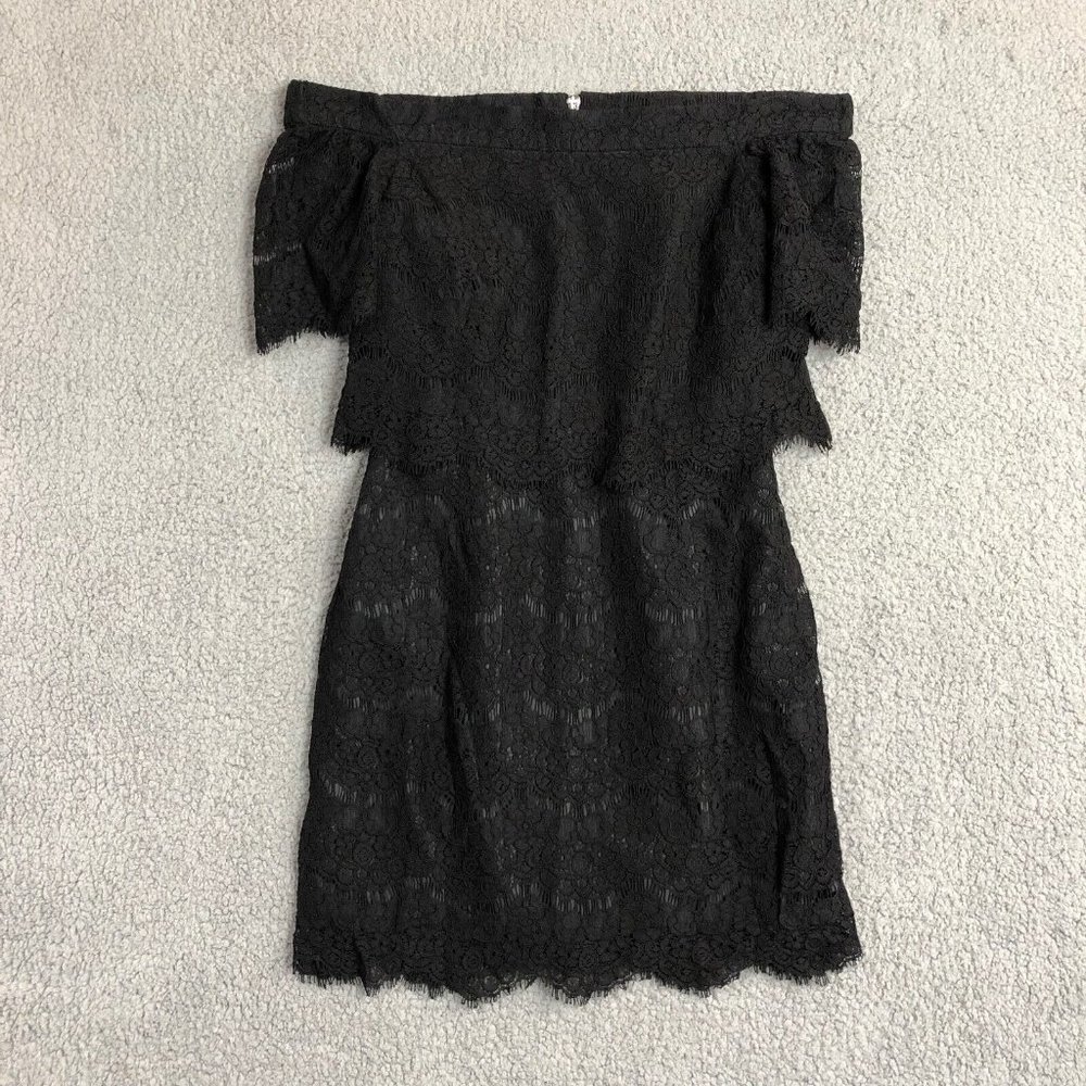 Topshop NEW Black Lace Off Shoulder Short Sleeve Dress Size 4